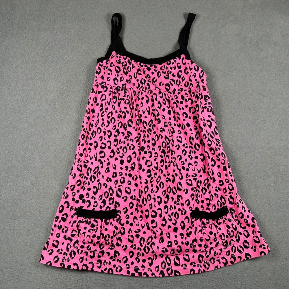 Xhilaration Dress Girls L 10/12 Pink Leopard Print Sleeveless Tank Pocket Mini